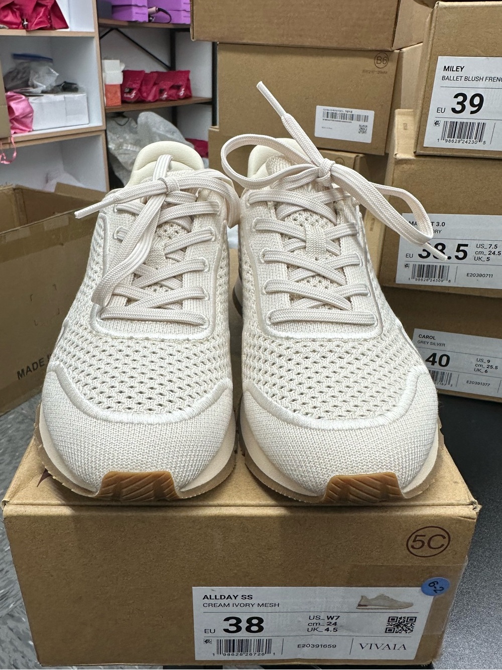 Vivaia ALLDAY SS cream Ivory mesh shoes
